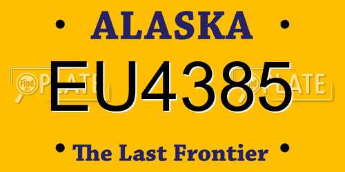 EU4385 Alaska License Plate
