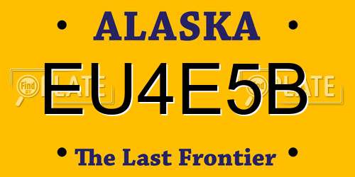 EU4E5B Alaska License Plate