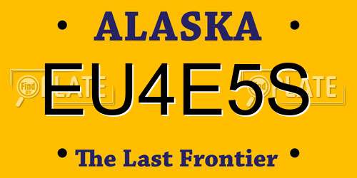 EU4E5S Alaska License Plate