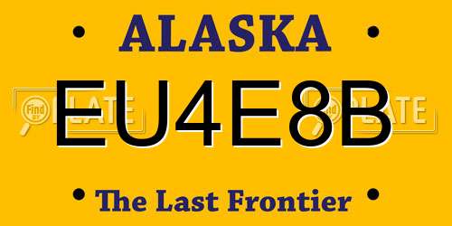 EU4E8B Alaska License Plate