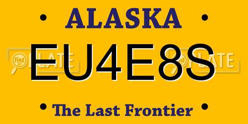 EU4E8S Alaska License Plate