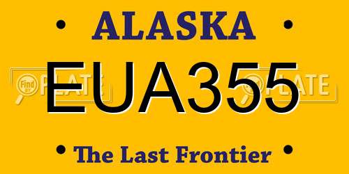 EUA355 Alaska License Plate