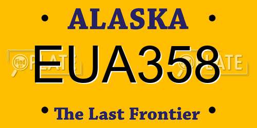 EUA358 Alaska License Plate