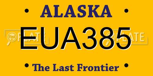 EUA385 Alaska License Plate