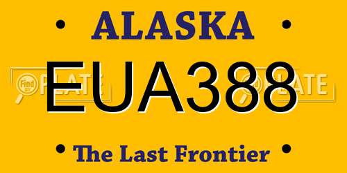 EUA388 Alaska License Plate