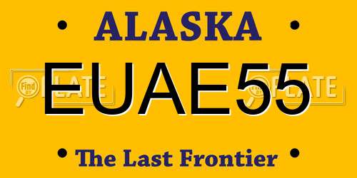EUAE55 Alaska License Plate