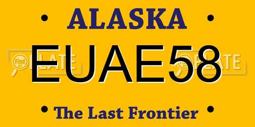 EUAE58 Alaska License Plate