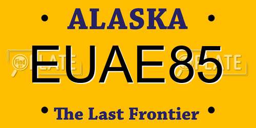 EUAE85 Alaska License Plate