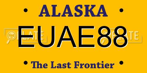 EUAE88 Alaska License Plate