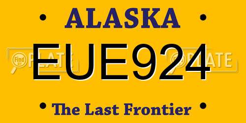EUE924 Alaska License Plate