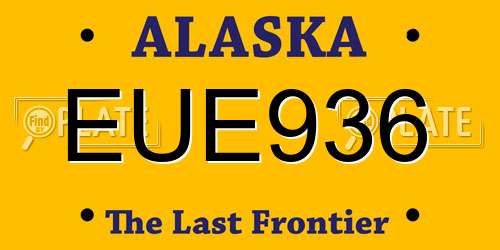 EUE936 Alaska License Plate