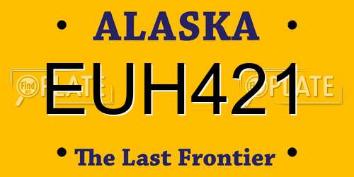 EUH421 Alaska License Plate