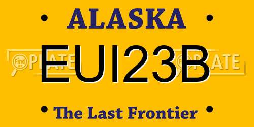 EUI23B Alaska License Plate