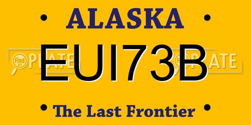 EUI73B Alaska License Plate