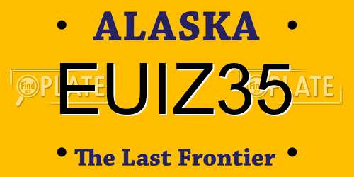 EUIZ35 Alaska License Plate