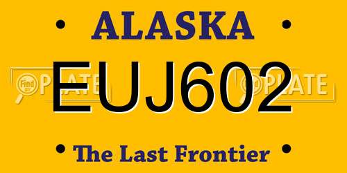 EUJ602 Alaska License Plate