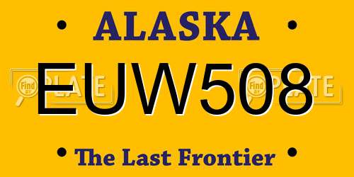 EUW508 Alaska License Plate