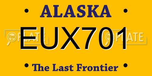 EUX701 Alaska License Plate
