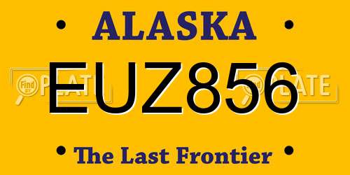 EUZ856 Alaska License Plate
