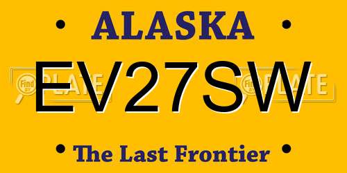 EV27SW Alaska License Plate