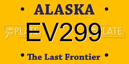 EV299 Alaska License Plate