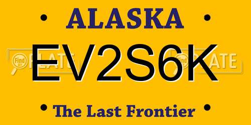 EV2S6K Alaska License Plate