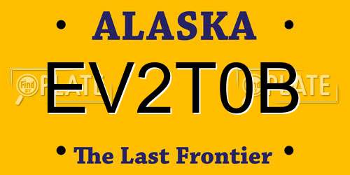 EV2T0B Alaska License Plate