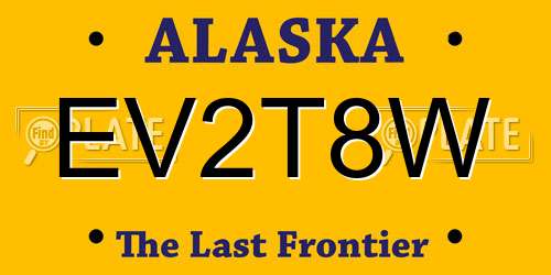 EV2T8W Alaska License Plate