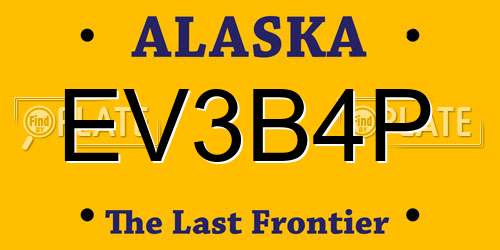 EV3B4P Alaska License Plate