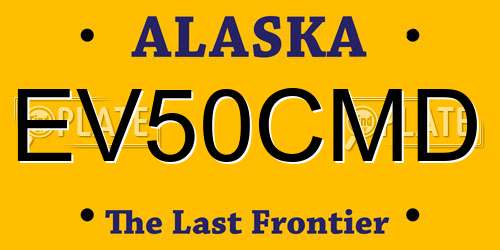 EV50CMD Alaska License Plate