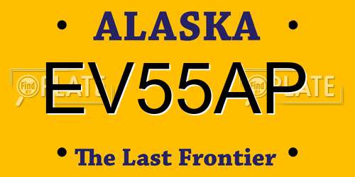 EV55AP Alaska License Plate