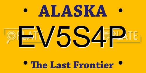 EV5S4P Alaska License Plate