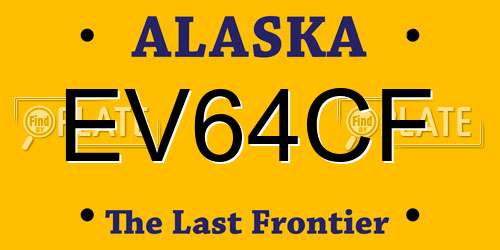 EV64CF Alaska License Plate