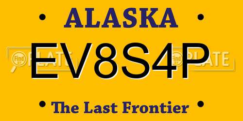 EV8S4P Alaska License Plate