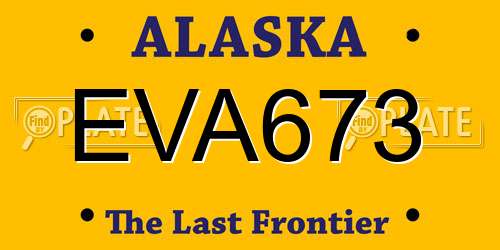 EVA673 Alaska License Plate