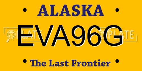EVA96G Alaska License Plate