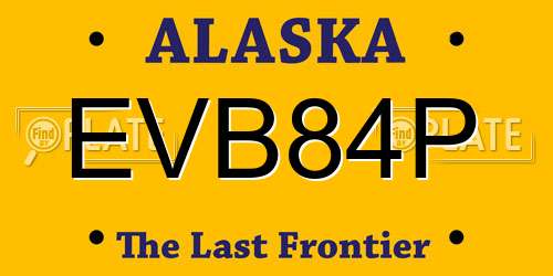 EVB84P Alaska License Plate