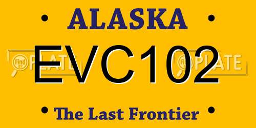 EVC102 Alaska License Plate