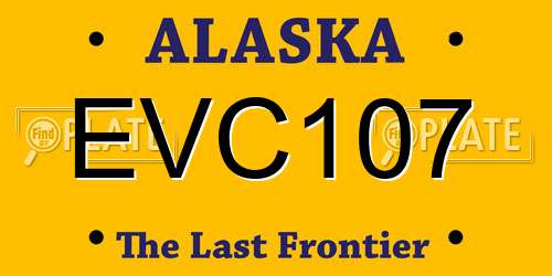 EVC107 Alaska License Plate