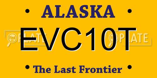 EVC10T Alaska License Plate