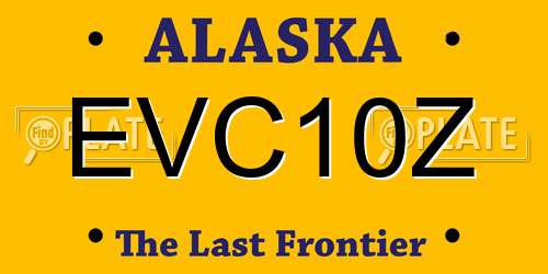 EVC10Z Alaska License Plate