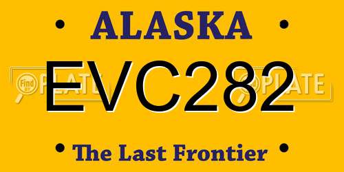 EVC282 Alaska License Plate