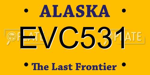 EVC531 Alaska License Plate