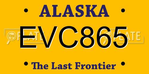 EVC865 Alaska License Plate