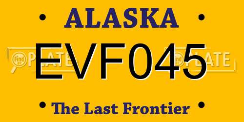 EVF045 Alaska License Plate