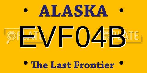 EVF04B Alaska License Plate