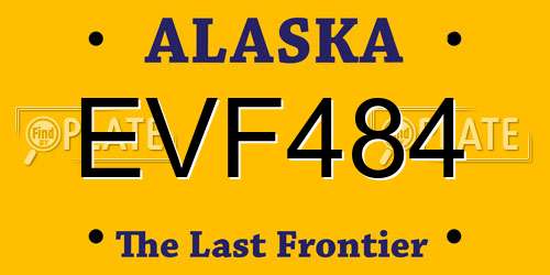 EVF484 Alaska License Plate