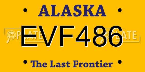 EVF486 Alaska License Plate
