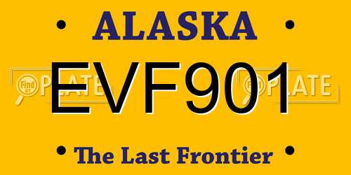 EVF901 Alaska License Plate