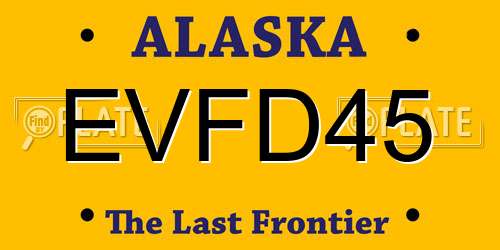 EVFD45 Alaska License Plate